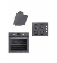 LUXELL GRİ OPALL ANKASTRE SET 15 PROGRAM (Beyaz)