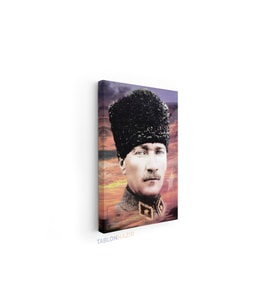 Dikey Kanvas Tablo Salon Duvar Tablosu Kanvas Atatürk 004 Yeni Ev Hediyesi Ofis Tablosu