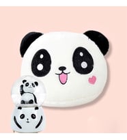 Sevimli Panda Temalı Peluş Yastık Ve Işıklı Müzikli Büyük Boy Kar Küresi
