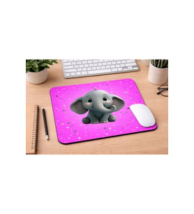 Sevimli Fil Desenli Mousepad 21x17,5 cm – Kaymaz Tabanlı Düz Mouse Pad – Ofis, Okul & Gaming