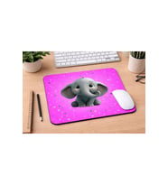 Sevimli Fil Desenli Mousepad 21x17,5 cm – Kaymaz Tabanlı Düz Mouse Pad – Ofis, Okul & Gaming