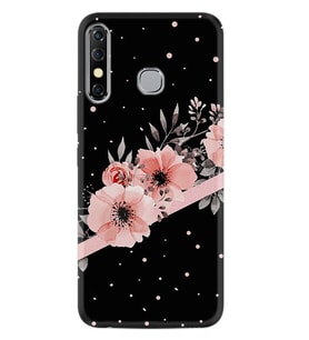 INFINIX Hot 8 Kılıf Resimli Silikon Kılıf Siyah Şerit Mermer 1298