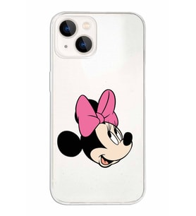 Apple iPhone 13 Mini Uyumlu Kapak Minnie Mouse Tasarımlı Şeffaf Silikon Kılıf