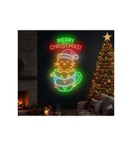 Merry Christmas Yazılı Yılbaşı Temalı Neon Tabela