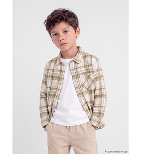 LCW Kids Haki Ekose Erkek Çocuk Gömlek