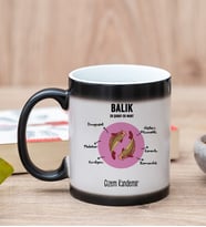 Kişiye Özel Balık Burcuna Hediye Sihirli Kupa Bardak