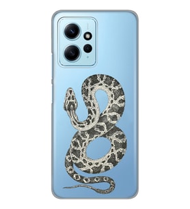 Redmi Note 12 4G Uyumlu Yılan Desenli Şeffaf Telefon Kılıfı