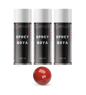 3 Adet Ral 3000 Ateş Kırmızı Sprey Boya 400 Ml.