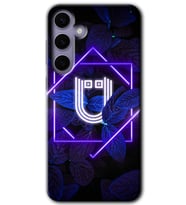 Galaxy S24 Kılıf HD Desen Baskılı Kılıf - Dark Neon Yaprak Ü Harfi