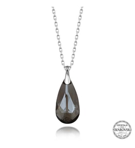 Swarovski Crystal Taşlı Damla Gümüş Kadın Kolye