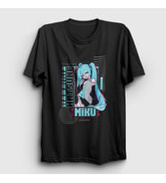 Presmono Unisex Siyah Poster Hatsune Miku Anime T-Shirt 539640tt