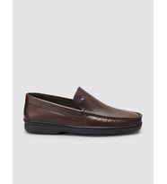 %100 Hakiki Deri Dikiş Detaylı Kahverengi Loafer Ayakkabı