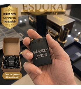 İsim Yazılı Çift Alevli Metal Çakmak - Kişiye Özel Hediye