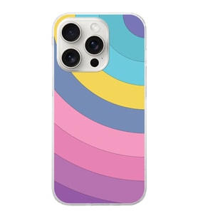 PrintiFy Apple iPhone 15 Pro Max Uyumlu Renk Cümbüşü B Tasarımlı Slim Fit Şeffaf Silikon Kılıf