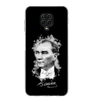 Xiaomi Redmi Note 9 Pro  Kamera Korumalı Kapak Atatürk Tasarımlı Şeffaf  Kılıf