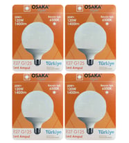 (4 Adet) 20W (120W) 6500K (Beyaz Işık) E27 Duylu (Kalın Duy) Glop Led Ampul