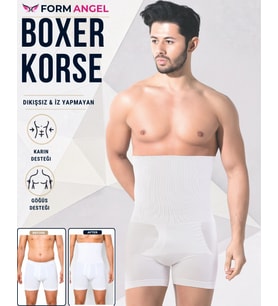 #BoxerKorse Göbek Düzleştirici Bel Basen Toparlayıcı Sıkılaştırıcı Duble Erkek Boxer Korse - 4 Adet