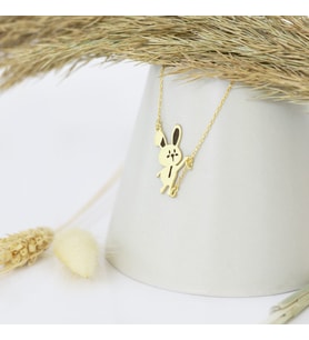Tavşan Sembol Gümüş Kolye - Renk: Gold (Gold)