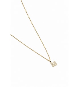 Xuping Gold Renkli, Zirkon Taşlı M Harfi Kolyesi - 45 cm (Anti-Alerjik)