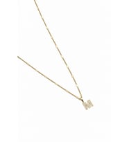 Xuping Gold Renkli, Zirkon Taşlı M Harfi Kolyesi - 45 cm (Anti-Alerjik)