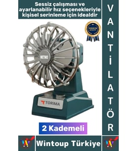 #Vantilatör Kompakt Sessiz Çalışma Yoğun Üfleme Retro 2 Kademeli Şarjlı Mini Masa Üstü Vantilatör