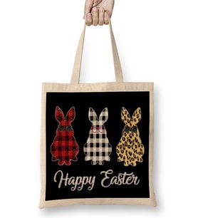 Happy Easter 02 Bez Çanta Uzun Saplı