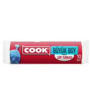 Cook Kokusuz Büyük Boy Çöp Torbası 65X80 cm 10 Lu Rulo (Mavi)