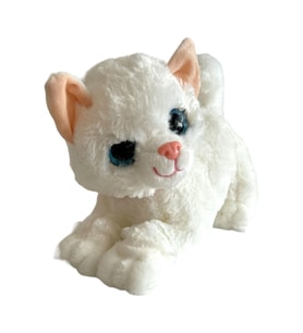 Sesli Miyavlayan Jumbo 30 cm Peluş Kedi (Beyaz)