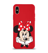 Apple iPhone XS Max  Lansman Kılıf Minnie Mouse Tasarımlı Altı Kapalı İçi Kadife Kaplı  Kapak (Şeffaf)