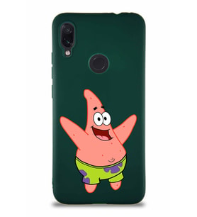 Xiaomi Redmi Note 7 Soft Premier Kapak Patrick Yıldız Tasarımlı Silikon Kılıf - Yeşil (Şeffaf)