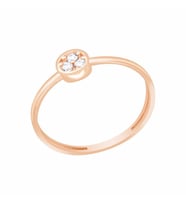 Diamond Line-Gülaylar Pembe Altın 14 Ayar Geometrik Yüzük