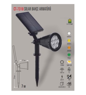 CATA SOLAR BAHÇE ARMATÜRÜ 7W AMBER (CT-7310)