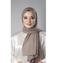 Koyu Vizon Pratik Hazır Geçmeli Tesettür Şal Örme Kumaş Taş Desenli 2118T_38