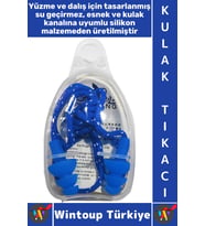 #Yüzme Su Gürültü Geçirmez Havuz Deniz Dalış Yüzme Saklama Kutulu İpli Esnek Silikon Kulak Tıkacı