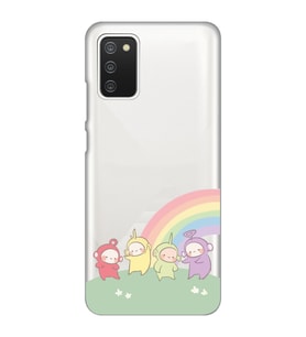 Samsung Galaxy A02S Uyumlu Teletubbies Desenli Şeffaf Telefon Kılıfı