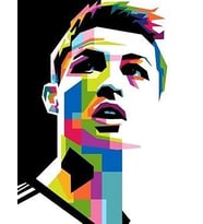 CR7 Sayılarla Boyama Seti 50x65 cm (Tuvale Gerili)