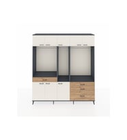 Hyperion Dolap 8 Raflı 4 Çekmeceli 3 Askılı 220x44x243 Antrasit-Aytaşı/Çam
