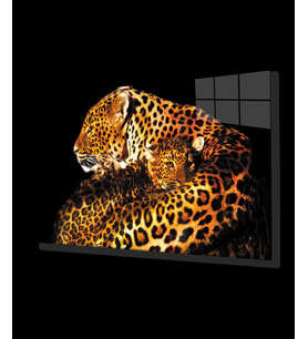 Jaguar Hayvan Cam Tablo 4mm Dayanıklı Temperli Cam