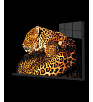 Jaguar Hayvan Cam Tablo 4mm Dayanıklı Temperli Cam