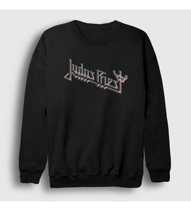 Presmono Unisex Siyah Logo V2 Judas Priest Sweatshirt 88549tt
