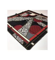 Geometrik Desen Black Seri Twill Eşarp Eşarp Askısı ile Birlikte 90x90 cm Kiremi