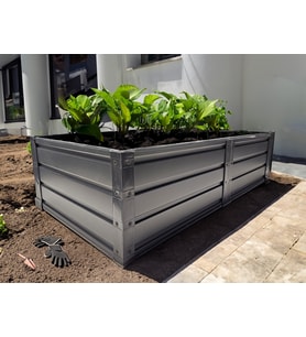 Biorfe Modüler Galvanize Yükseltilmiş Bahçe Bostan Sebze Yatağı 120x60x30 cm - Antrasit
