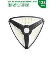 TechnoSmart 138 Ledli Solar Bahçe Aydınlatması Lamba Hareket Sensörlü 3 Modlu Güneş Enerjili
