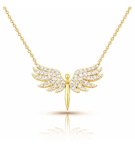 Gümüş Gold Mikail Meleği Bayan Kolye