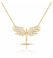 Gümüş Gold Mikail Meleği Bayan Kolye