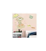 DUVAR ÇIKARTMA STICKER DEKORATİF DUVAR KAĞIDI,SÜS İKİ ADET SEVİMLİ AYI DESENLİ PVC 70X50X0,5CM