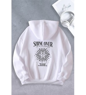 Unisex Kadın Erkek Skymoon Baskılı Oversize Sweatshirt 2İPLİK (Çok Renkli)
