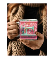 Dikiş Makinası Baskılı 3D Tasarım Seramik Kupa Mug - Hediyelik Kupa Bardak