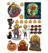 happy halloween Sticker Set-1 16 Parça Telefon, Tablet, Defter, Laptop Sticker