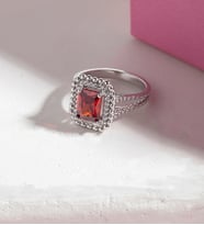 925 Ayar Garnet Taşı Rengi Güverse Modeli Gümüş Yüzük